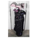 Wilson Golf Bag with 11 total Clubs, black bag