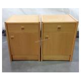 Pair of Nightstands, modern oak with drawer over
