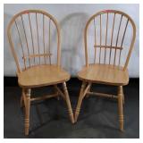 Pair of Dining Chairs, nice maple spindle backs,