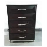 Five Drawer Chest of Drawers, dark color finish,