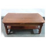 Coffee Table 48", with narrow under shelf, pull
