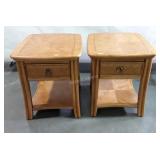 Pair of Living Room End Tables, inlay design