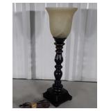 Home Designers Table lamp, 20" tall, glass shade