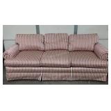 William Allen striped living room sofa, over all