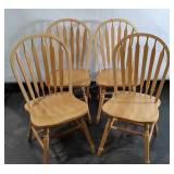 Set of 4 Dining Chairs, maple Arrow back Style,
