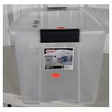 Sterlite 70qt Storage tote, latch handle lid,