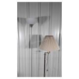Two Floor Lamps, brass swing arm with tarnish