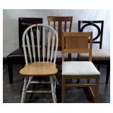 Group of 5 Odd Chairs, 4 breakfast Dining type,