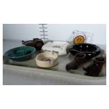 Vintage ashtray lot + cigarette box
