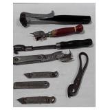 8 vintage can and Bottle openers, some with