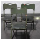 Three Vintage wooden Folding chairs, some age