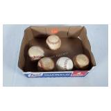 5 baseballs, conditions vary.