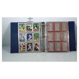 Baseball trading cards in album