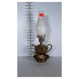 Brass electrified oil lamp. Not tested.