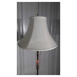 Brass Trifooted Floor Lamp, has shade but