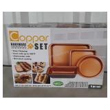 Copper Bakeware Set, 4pc set, new unpacked box