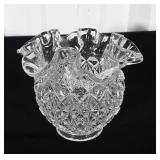 Fenton Glass Rose Bowl, 4.5" high, clear glass