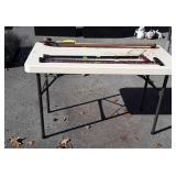 Lifetime 4ft Folding table, dirty top but okay