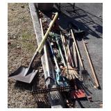 Long Handle Tools Group, shovel, Thatcher rake,