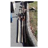 Long handle tools group, post hole diggers,