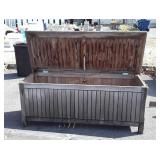 Redwood Patio Storage Trunk, full open top lid,