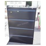 Four drawer 36" Lateral File Cabinet, black