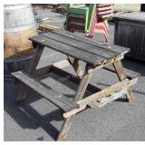 Childs outdoor wooden Picnic Table with built on
