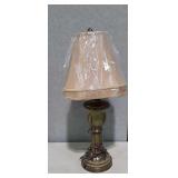 Brass Table lamp with shade, some discoloration