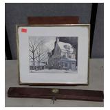 Betsy Ross house 661/1000, mat has stain,  plus