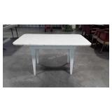 Painted Farm Table, white plywood top on pine