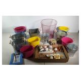 Mixed group, decorative metal buckets, Pooh frame