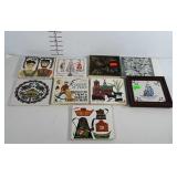 Decorative ceramic tiles.