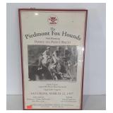 Piedmont Fox Hounds poster, framed, 14 x 23