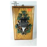 Cast iron wall pocket / match holder mounted to