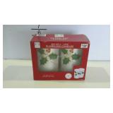 Set of two Christmas themed flame less candles