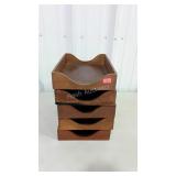 Four wooden trays