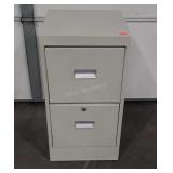 Two drawer metal filing cabinet, no key