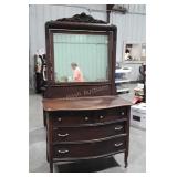 Antique Oak Dresser with mirror, 2 over 2