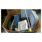 Christmas lights and extra bulbs, small storage