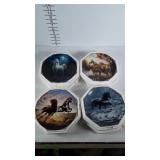 4 Chuck Dehaven decorative horse plates, all