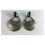Sterling silver scallop shell earrings Cabochon