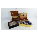 Jewelry boxes and costume jewelry, includes