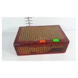 Early wooden box with cane detail