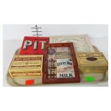 Advertising,  framed labels, medical supplies and