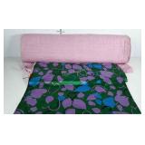 Fabric, purple leaves in a 