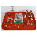 Mini figurines: dogs, birds, frogs and more