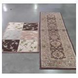 Two Rugs, one 32x46" scatter type with rubber