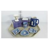 Wedgwood jasperware and china vase