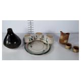 Stoneware pieces: Dragonfly Sake pitcher and