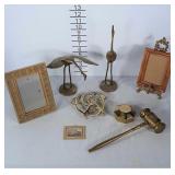 Brass and brass toned home decor items.